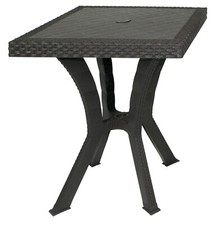 Tavolo da Giardino In Resina Antracite Bianco Rigoletto Rattan cm 60x60 PAS Giardino Tavolo price