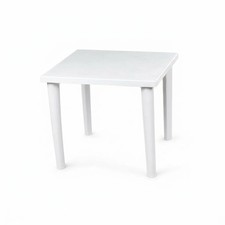 Tavolo Giardino Esterno Fiordaliso Quadrato Bianco Elegante 80x80x75 cm Giardino Tavolo price
