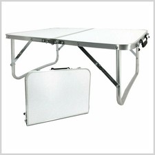TAVOLO GIARDINO CAMPEGGIO TERRAZZO h24x60x40 cm RICHIUDIBILE ALLUMINIO MDF Giardino Tavolo price
