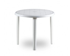 Tavolo Da Giardino Rotondo Bianco Bica Barbados In Polipropilene - Riciclabile Giardino Tavolo price