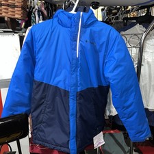 Cappotto Colombia Puffer In Bicolore Blu Bambino Taglia L Con Cappuccio Overcoat Ragazzo price