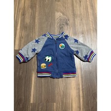 Hanna Andersson Bomber Varsity Giacca Ragazzo 60/3-6 Mesi Cappotto Blu Patch Drago Overcoat Ragazzo price
