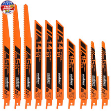 HORUSDY 10 Pezzi Set di Lame per Seghetto Reciproche con Custodia, 6" 8" Arancione Saw price