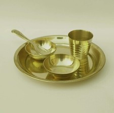 Set piatti e servizio Thali Pooja ottone tempio casa ufficio spettacolo Set Dinnerware price