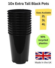 Kingston Tools 10x vasi per piante extra alti e profondi 2L, 3L, 4L neri riciclati Pots price