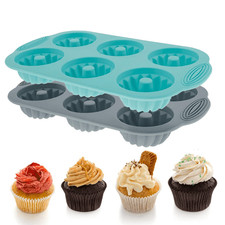 Padella 6 Cavità Mini Piccola Tubo Scanalato Silicone per Bundt Torte Teglie per Lattine Cake Pans price