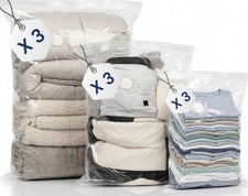Set 9 Sacchi Sottovuoto Vestiti Coperte Sacchetti Salva Spazio Abiti Piumone Coperta price