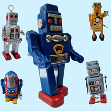 Robot spaziale vintage motore ferita chiave - giocattolo da collezione - robot meccanici in latta Robots & Space Toys price