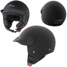 Peak Open Face Helmet Lid Motorbike Jet Scooter Quad A-Pro Black Matte  L Moto Helmets price