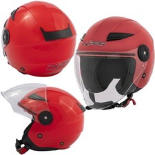 Helmet Motorcycle Jet Certificate ECE 22 City Long Visor Scooter Red Moto Helmets price