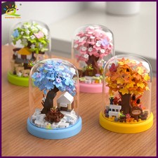 HUIQIBAO MOC Mini casa sull'albero quattro stagioni con vetrina modello micro Toy Houses price