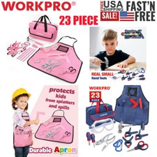 WORKPRO 23PZS Rosa/Blu Bambini SAFE COMFORT DESIGN Kit Attrezzi Manuale Casa Fai da Te Tool Set Auto Utensile Kits e Borse price