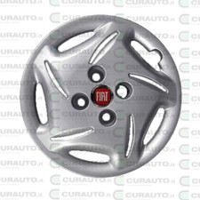 1 COPRICERCHIO COPPA RUOTA PER FIAT SEICENTO (600)  Brush LOGO ROSSO D13" Copricerchio price