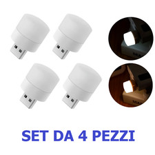 4 Pezzi Lampada Lampadina LED USB Notturna Portatile Lettura Luce Calda o Fredda Luce notturna price