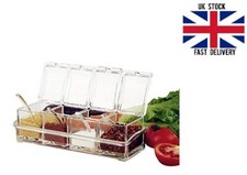 4 Pezzi/Set Barattolo Spezie Scatola Condimento Coperchio e Cucchiai Trasparente Portaspezie Pentole Barattolo Spice Set & Racks price