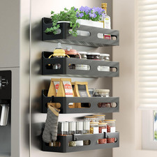Portaspezie Magnetico Frigorifero Organizer Confezione da 4 Salvaspazio Frigo Conservazione Spice Set & Racks price