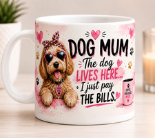 Tazza divertente cane mamma, il cane vive qui pago solo le bollette, regalo per amante dei cani Mug price