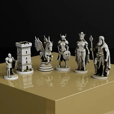 Greek Mythology Vs  Egyptians Chess Pieces 6 Inch Kings Mythology price