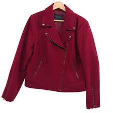 Giacca moto donna Banana Republic Factory bordeaux grande misto lana moderna Moto Jackets price