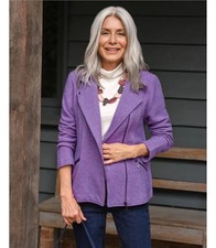 Woolovers giacca donna lana di agnello donna piccola viola polvere maglia biker moto Moto Jackets price