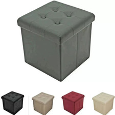 PUFF POUF CONTENITORE QUADRATO ECOPELLE PANCA BAULE TRAPUNTATO ROMBI 38X38CM Pouf price