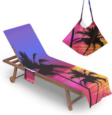Sun Lounger Towels with Pockets, Purple Portable Beach Sunbed Towels Microfiber Sun Lounger price