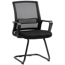 Sedia Conferenza Rete Nera Ergonomica Base Slitta Dondolo 58,5x57,5x93cm Poliestere Conference Sedia price