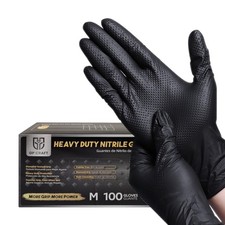 Guanti monouso in nitrile nero resistente 8 mil struttura diamantata rialzata Work Guanti price