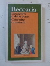 Dei delitti e delle pene-Consulte criminali. Beccaria ed. Garzanti 1995 (1) Criminal Diritto price