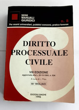 DIRITTO PROCESSUALE CIVILE N. 8 [ EDIZIONE SIMONE, 1998 ]    9788824400831 Civil Diritto price