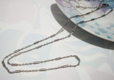 1pz base collana 50cm+5cm acciaio inox  con catena tubo colore platino bijoux Bijoux Collana price
