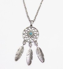 1pz collana acchiappasogni in metallo colore argento scuro 75cm bijoux Bijoux Collana price