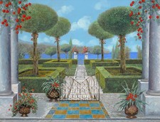 stampa artistica su tela giclée - poster - cuscino. giardino italiano. Giardino italiano Giardino Cushion price