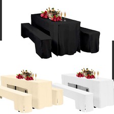 Poliestere Table Cloth and Bench Cover Set Nozze Cerimonia Giardino Patio Decoro Giardino Bench price
