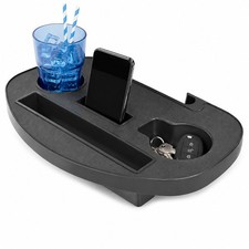 LIVIVO 2 Tavolini Laterali Clip On Grigio per Sedie da Giardino Sdraio Campeggio con Supporto Giardino Side Tavolo price