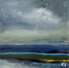 Paesaggio marino quadro originale 20 x 20 cm scatola tela artista Dorset Christine Ingram Canvas Painting price