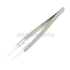 NUOVA Pinzetta Ceramica Acciaio Inox Resistente al Calore Non Conduttiva Punta Ceramica Tweezers price
