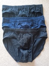 Marks & Spencer 3 X Slip Nero/Blu Taglia Media 36-38" NUOVO M&S Pantaloni Intimo Briefs Uomo price