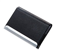 Portafoglio sottile tasca porta biglietti da visita metallo pelle PU per carta di credito Supporto per Card Donna price