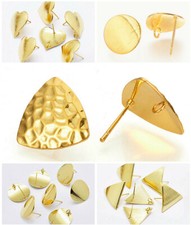 1coppia orecchini  perno in ottone placcato oro 18k color-keeping nickel free Oro Orecchini price