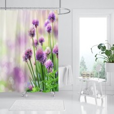 Tenda doccia 3D viola fiore 45 fibra impermeabile bagno casa finestre wc Shower / Bagno Tenda price