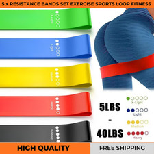 SET 5 FASCE DI RESISTENZA ESERCIZIO SPORT LOOP FITNESS HOME GYM YOGA FASCIA LATTICE Resistance Band price