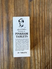 Vinage LYDIA E PINKHAM Compresse Brevetto Bottiglia Medicina Completa In Scatola Originale 24 Ct Medicina Prodotti price