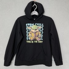 Star Wars Felpa con Cappuccio Ragazzo Grande Nera Grogu Baby Yoda Mandalorian Misto Cotone Felpa Bebè price
