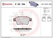 Set pastiglie freno, freno a disco BREMBO P23104 (1 set - 4 pezzi) Accessori per Tablet price