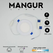 Set 4 Faretti LED da Incasso Rotondo CCT 6W 380 Lumen (3000k - 4000k - 6500k) Set da incasso price