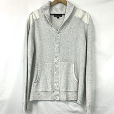 TRASH NOUVEAU maglione cardigan commando grigio collo sciallato uomo L patch spalle Maglione & Cardigan & Maglieria Uomo price