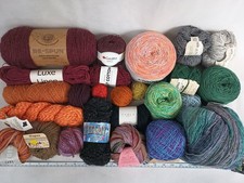 LOTTO 27 filati VEGAN arcobaleno (acrilico minimo) cotone lino Designer 4LB+15oz Guanti & Scarf Bebè price