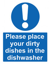 Si prega di posizionare i piatti sporchi nella lavastoviglie insegna adesiva 160mm x 125mm** Dishwasher Sticker price