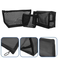 3 pezzi sacchetti riutilizzabili da viaggio in rete neri cerniera cosmetici organizer sacchetti Borsa Makeup price